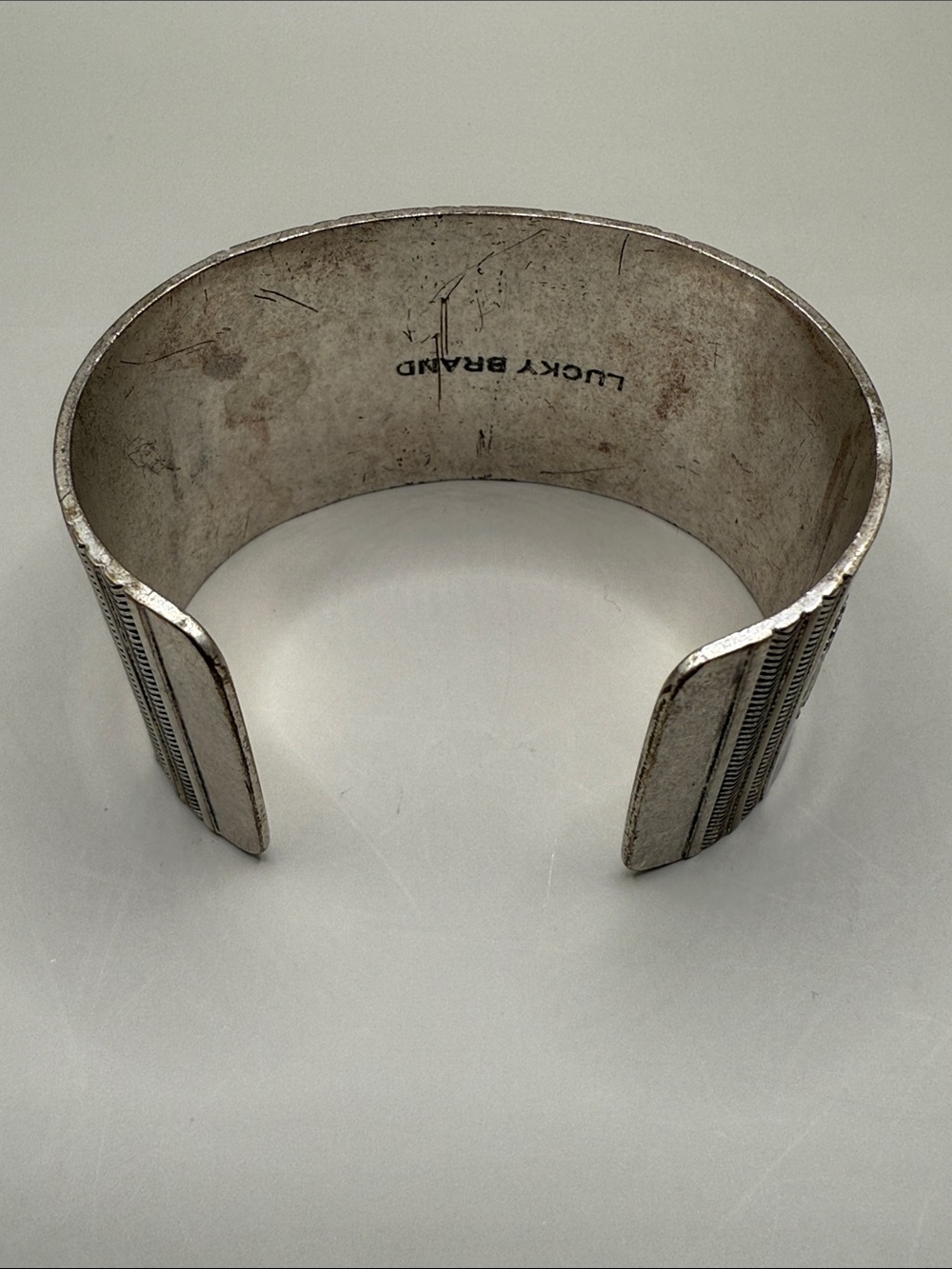 Lucky Brand VTG Silver Brass Boho Cuff Bracelet Retro Geometric SW Bracelet - Picture 4 of 7